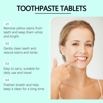 Oralhoe Cleaning toothpaste tablets Convenient, fresh, cleans teeth stains and yellowing, reduces bad odor, provides long-lasting protection