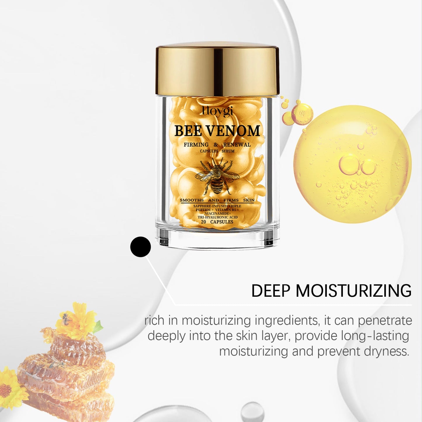 Hoygi Bee Venom Facial Care Capsules Nourishing and moisturizing capsules to improve skin's youthful vitality and firmness