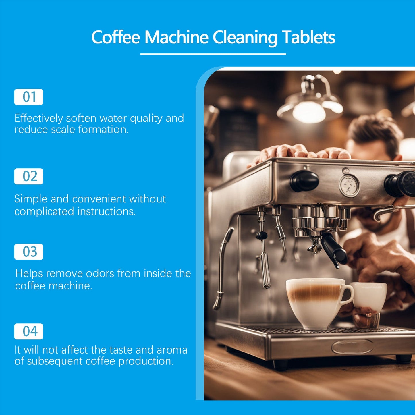 Jakehoe Coffee machine cleaning tablets Special cleaning tablets for coffee machines to remove stains, scale, and for maintenance and renovation