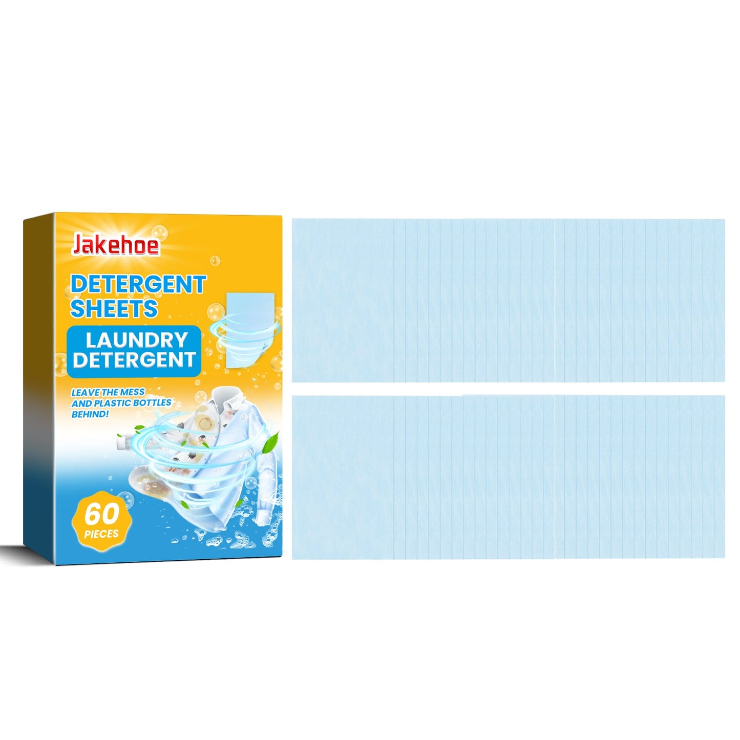 Jakehoe Laundry tablets Deeply cleans clothes, protects fabrics, prevents color bleeding, removes odors, and provides a long-lasting fresh scent with laundry sheets