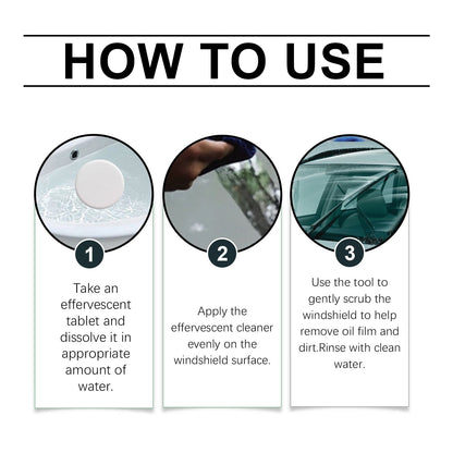 Rayhong Glass oil film cleaning tablets Front windshield oil film remover, stain remover, and brightening cleaning tablet