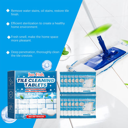 Jue-Fish Tile cleaning effervescent tablets Toilet and sink wall tile stain remover, descaler, and brightening cleaning tablets