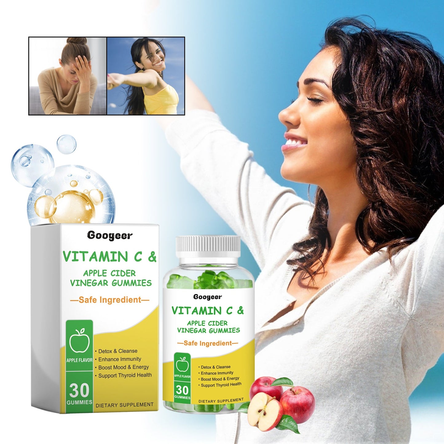 Googeer Vitamin C Apple Vinegar Soft Candy