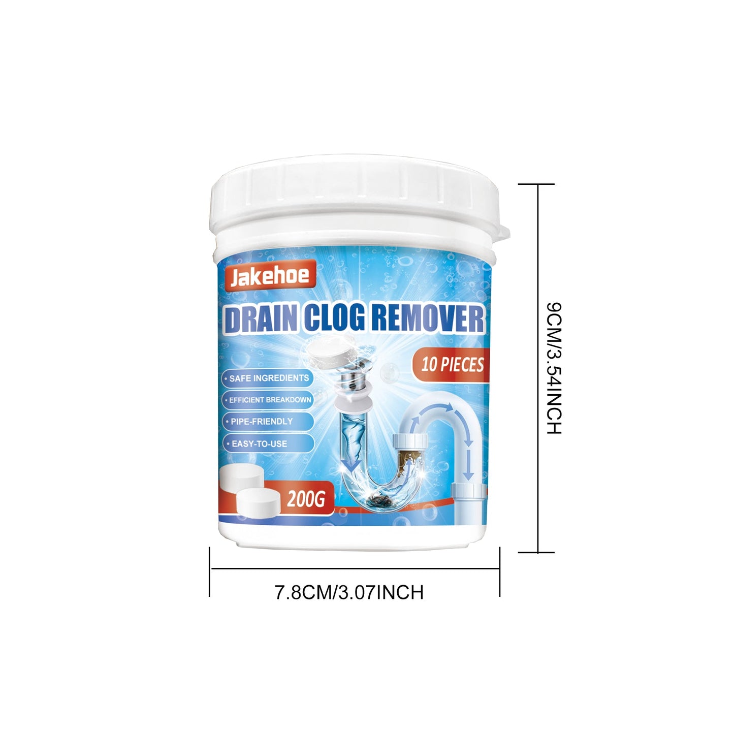 Jakehoe Drain Cleaning Tablets Kitchen and toilet drain pipes are clogged; cleaning, unclogging, and eliminating odors