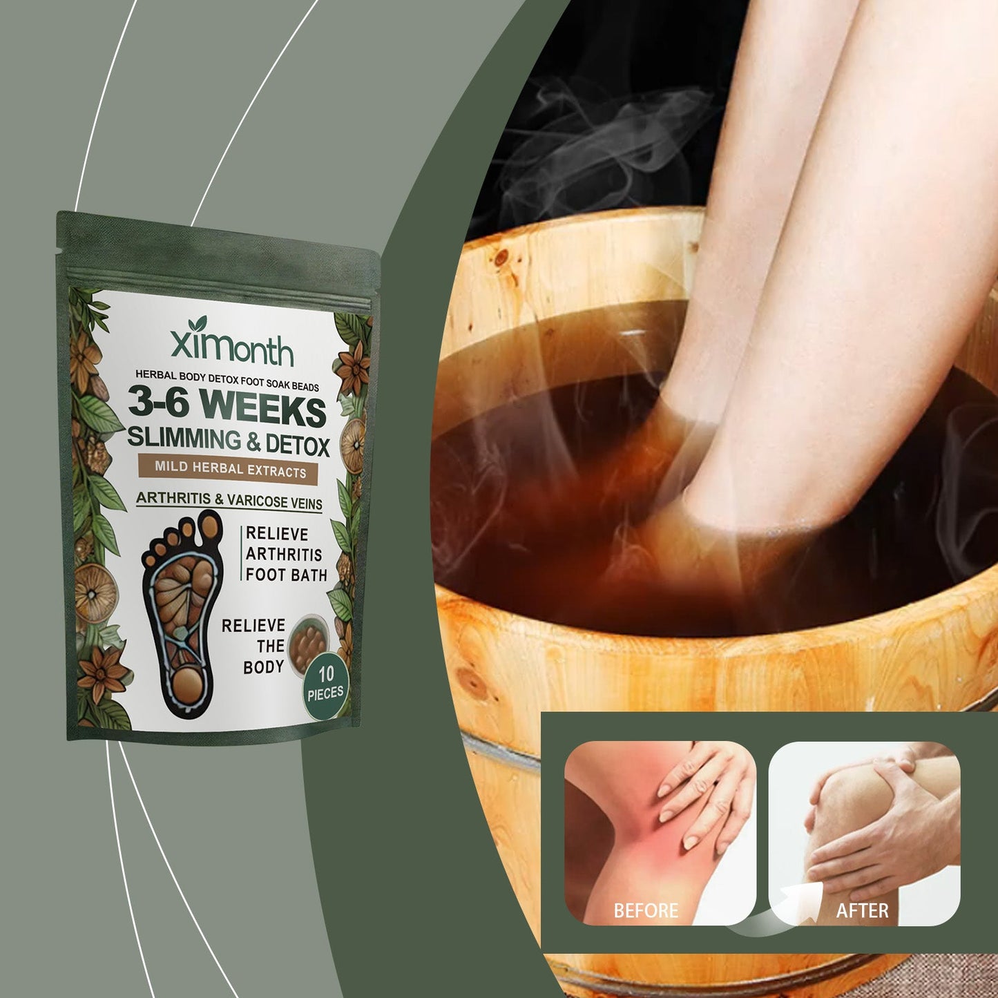 Ximonth Herbal body foot bath beads Gentle moisturizing care for comfortable foot and body care foot soak beads