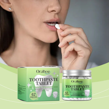 Oralhoe Whitening Toothpaste Tablets Strawberry and kiwi fresh breath toothpaste for cleaning dental plaque and protecting teeth