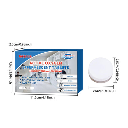 Jakehoe Multifunctional Cleaning Effervescent Tablets Gently cleans clothes, removes stains from bathroom and kitchen, and leaves a lasting fragrance