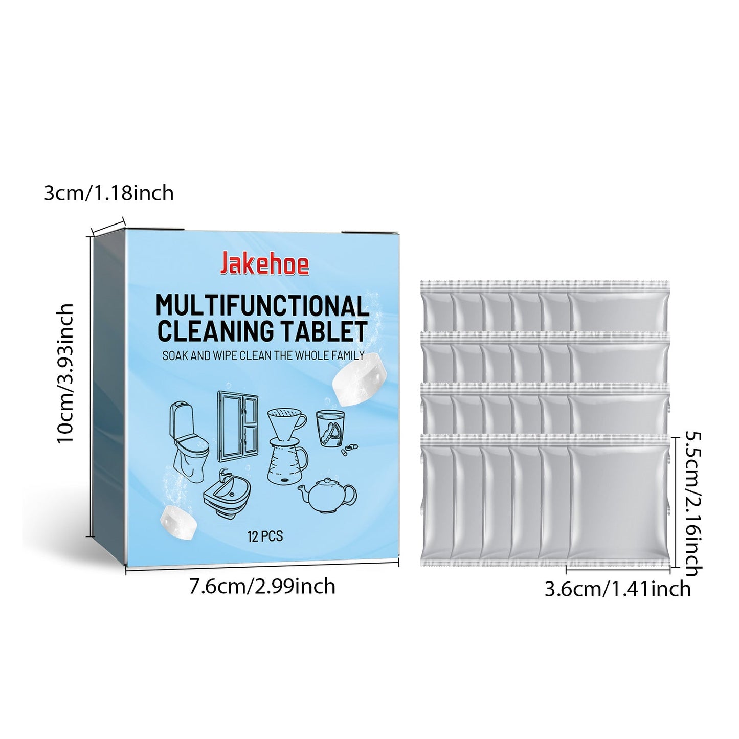 Jakehoe Multifunctional Kitchen Cleaning Tablets Home kitchen stove and cookware stainless steel heavy grease cleaner and descaler
