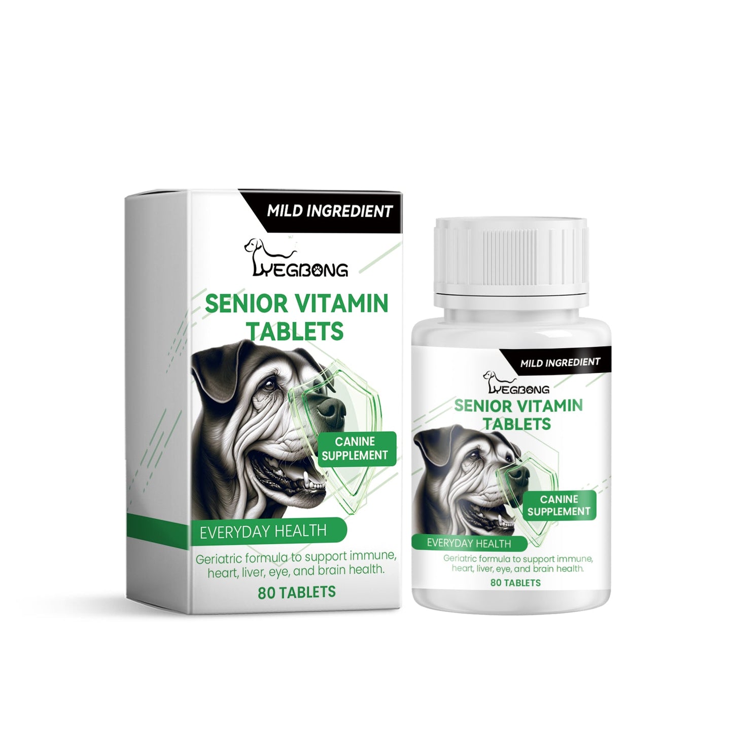 Yegbong Nutritional Vitamin Tablets for Middle-Aged and Elderly Dogs Provides comprehensive nutritional support to promote health and wellness food