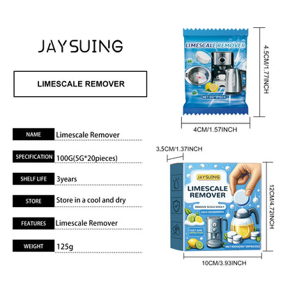 Jaysuing Multi-purpose descaling effervescent tablets Descaling tablets for electric kettles, water scale cleaning and descaling tablets