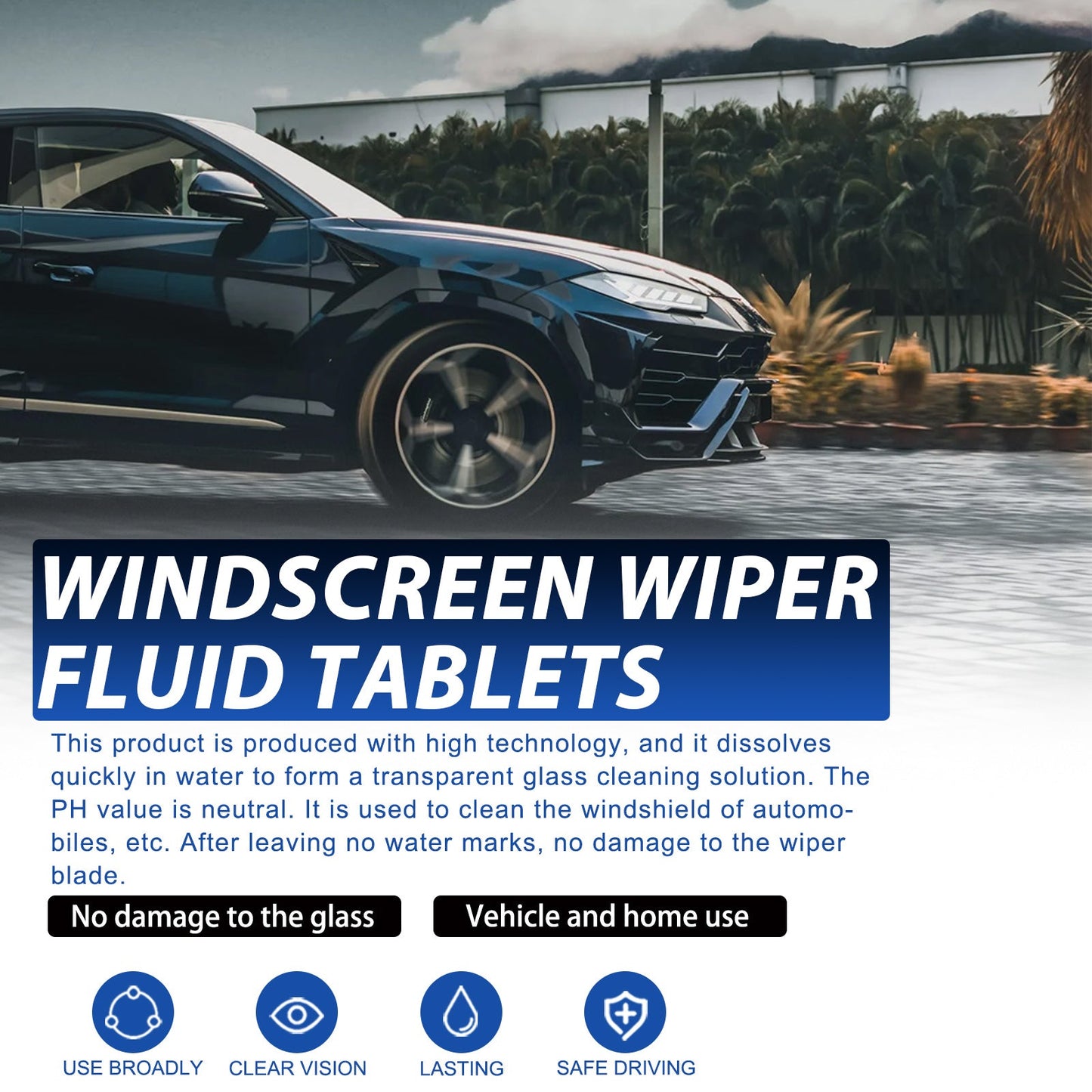 Rayhong Car windshield cleaning effervescent tablets Cleaning, decontamination, and removal of shellac oil film wiper effervescent tablets