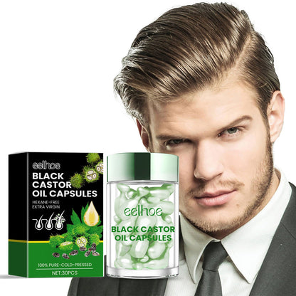 eelhoe Castor Oil Hair Thickening Capsules Repair hair damage, nourish, smooth, shine and strengthen hair, hair care capsules