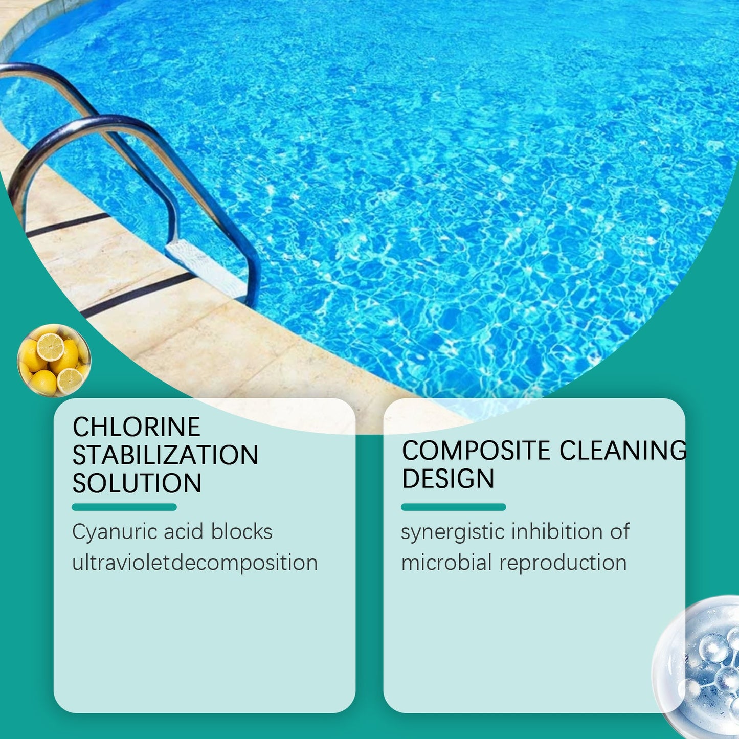 Jaysuing Pool cleaning tablets Daily private pool cleaning tablets for removing scale and odors, instant cleaning