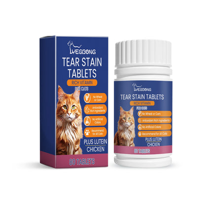 Yegbong Tear stain remover for cats Pet nutritional supplement for cats, tear stain remover tablets to moisturize the eyes