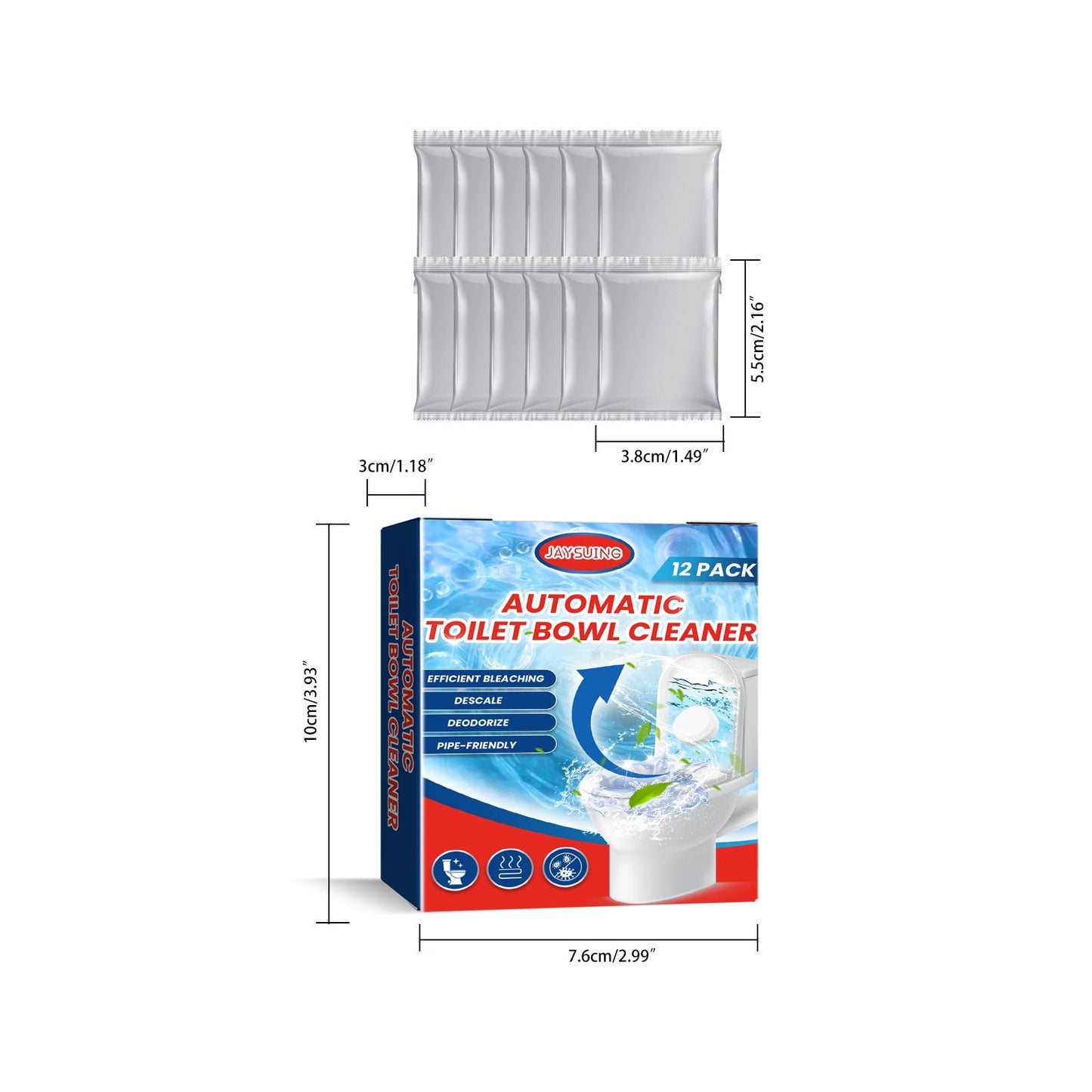 Jaysuing Toilet cleaning effervescent tablets Household descaling, deodorizing, and stain-removing toilet cleaner