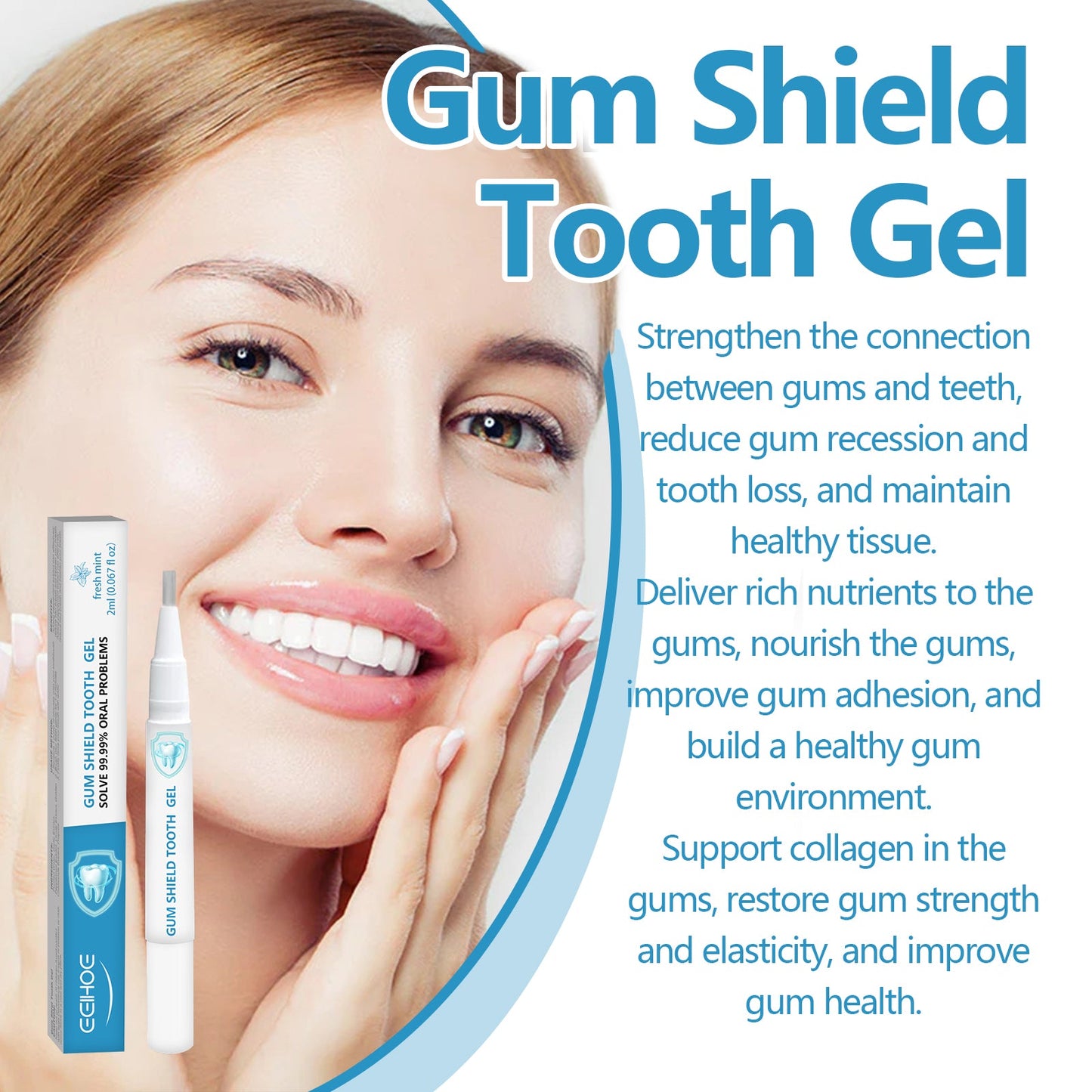 EELHOE Gum Oral Gel Pen Cleans dental stains, protects gums, whitens teeth, oral care gel pen