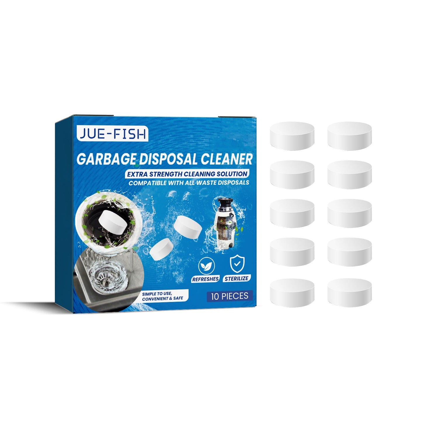Jue-Fish Sink cleaning tablets Kitchen sink cleaning tablets for removing grease and grime and unclogging pipes