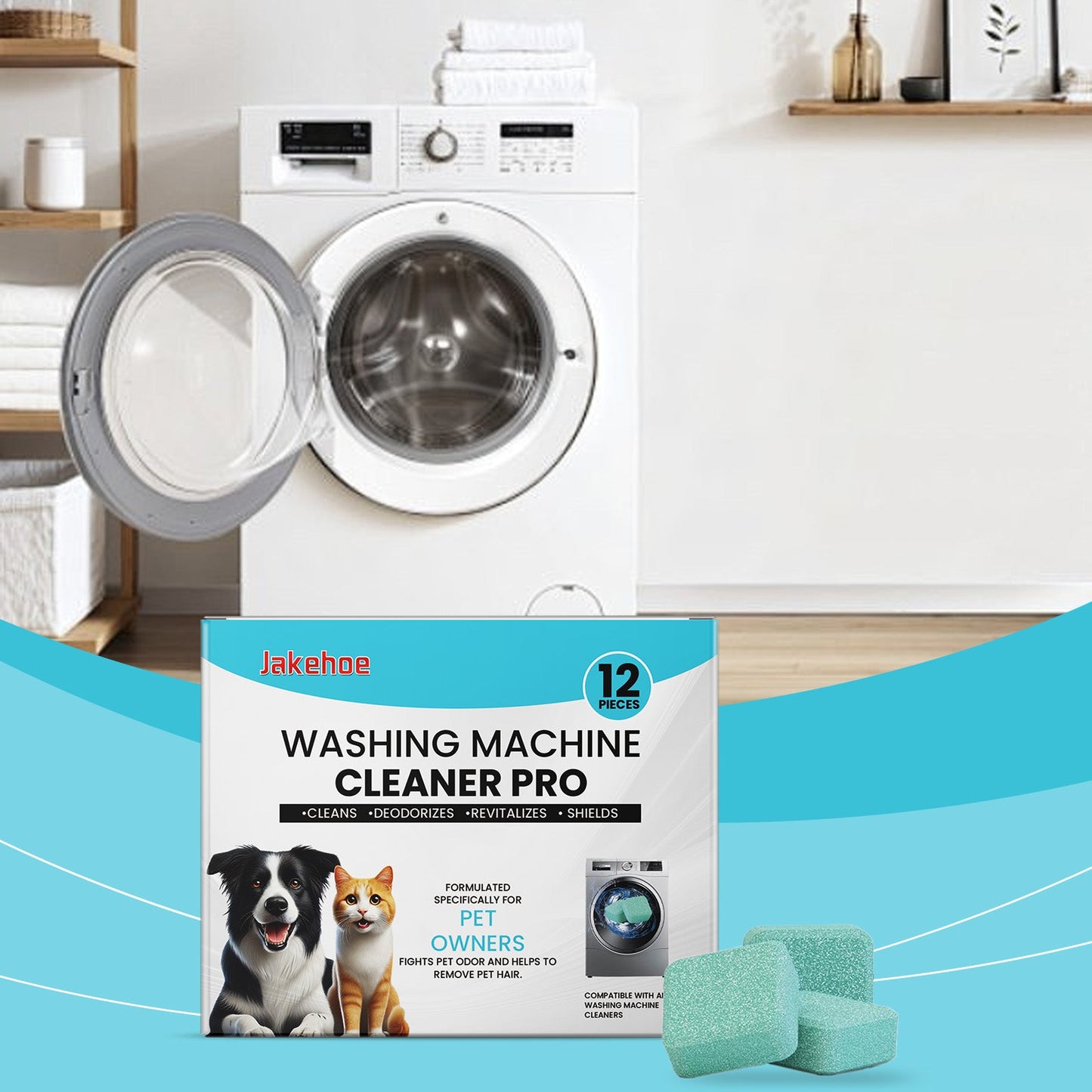 Jakehoe Washing machine cleaning tablets Cleaning the washing machine drum for household use, removing stains and scale