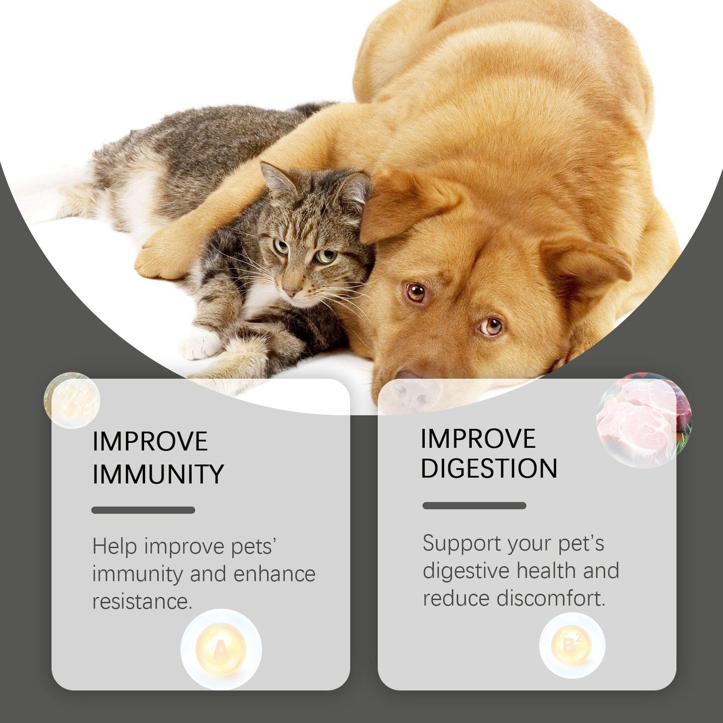 Yegbong Universal Compound Probiotic Tablets for Cats and Dogs Nutritional Supplement Tablets for Pets, Dogs and Cats
