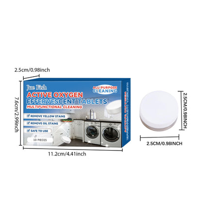Jue-Fish Multifunctional Active Oxygen Cleaning Tablets Multifunctional cleaning tablets for cleaning heavy grease and oil stains in the kitchen