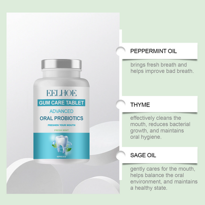 EELHOE Probiotic Oral Rinse Tablets Solid toothpaste tablets, portable mouthwash tablets, portable cleaning and stain removal for teeth