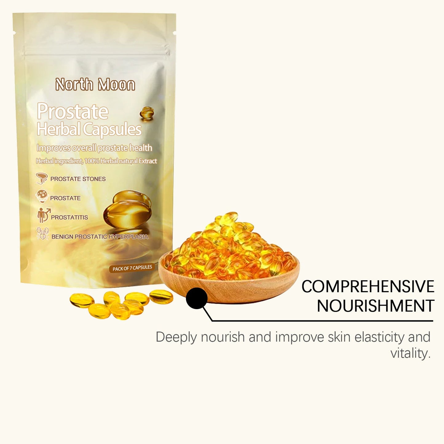 North Moon Men's Care Capsules Men's Gentle Herbal Care Capsules for Vitality Enhancement and Body Maintenance