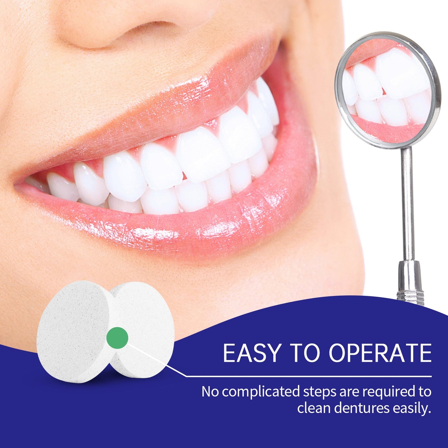 Oralhoe Denture cleaning tablets Oral care, fresh breath, tooth stain removal, braces, denture cleaning tablets, care