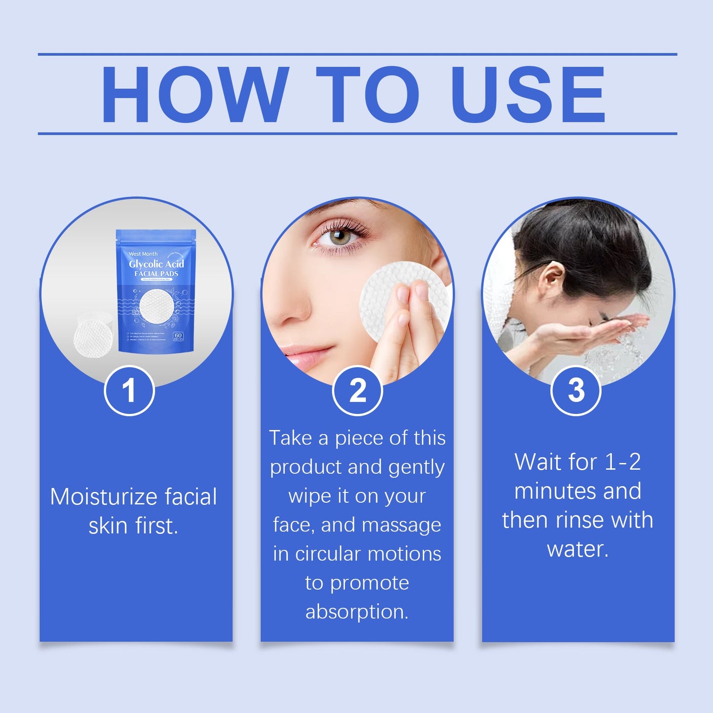 West Month Salicylic Acid Cleansing Pads Gentle facial cleansing tablets for moisturizing and hydrating skin