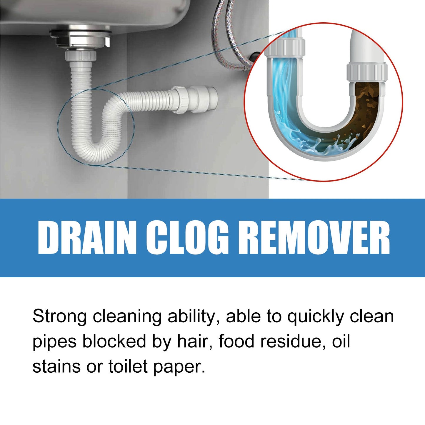 Jakehoe Drain Cleaner Effervescent Tablets Toilet drain unclogging, deodorizing, anti-clogging, dissolving cleaning tablets