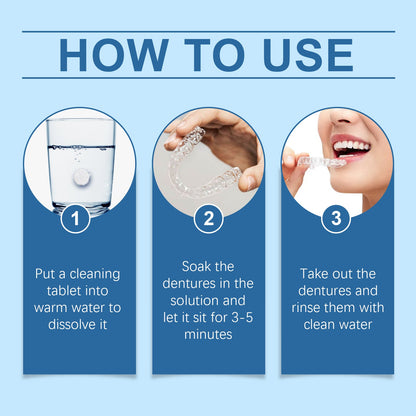 Oralhoe Denture cleaning effervescent tablets Gentle cleaning of denture stains, fresh and clean, daily portable effervescent tablets