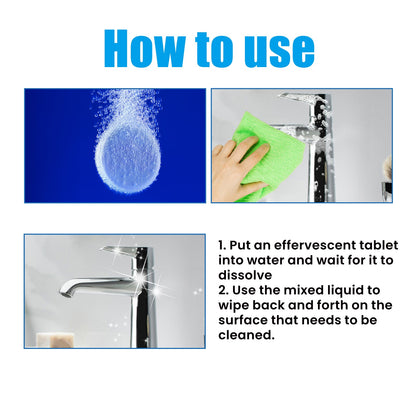 Jakehoe Bathroom cleaning tablets Bathroom deodorizing sink cleaner, bathtub glass scale remover, household cleaning tablets