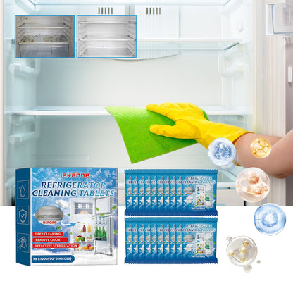 Jakehoe Refrigerator cleaning tablets Refrigerator, microwave, oven degreasing and deodorizing multi-purpose cleaning tablets