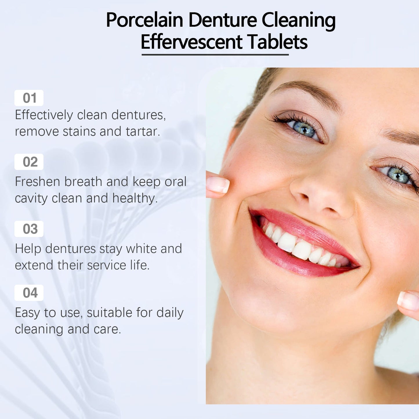 Oralhoe Dental retainer cleaning effervescent tablets Fresh Breath Dental Braces Denture Cleaning Stain Care Effervescent Tablets
