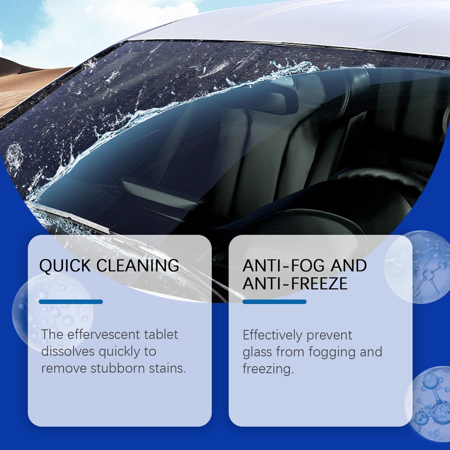 Homonth Car windshield cleaning effervescent tablets Removes stains and oil film, cleans windshield for a clear and bright finish