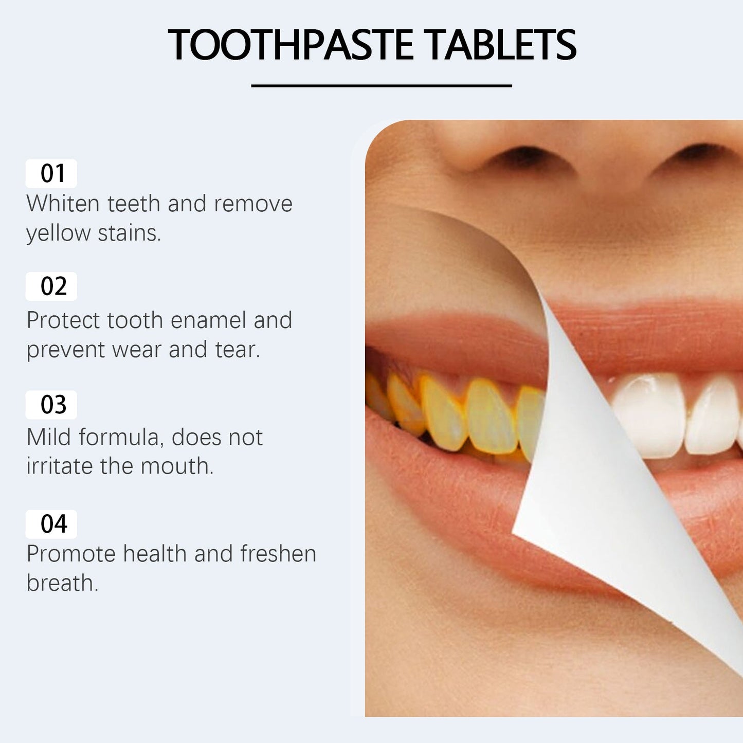 Oralhoe Toothpaste tablets Mild ingredients clean dental dirt, protect enamel, dental care toothpaste tablets