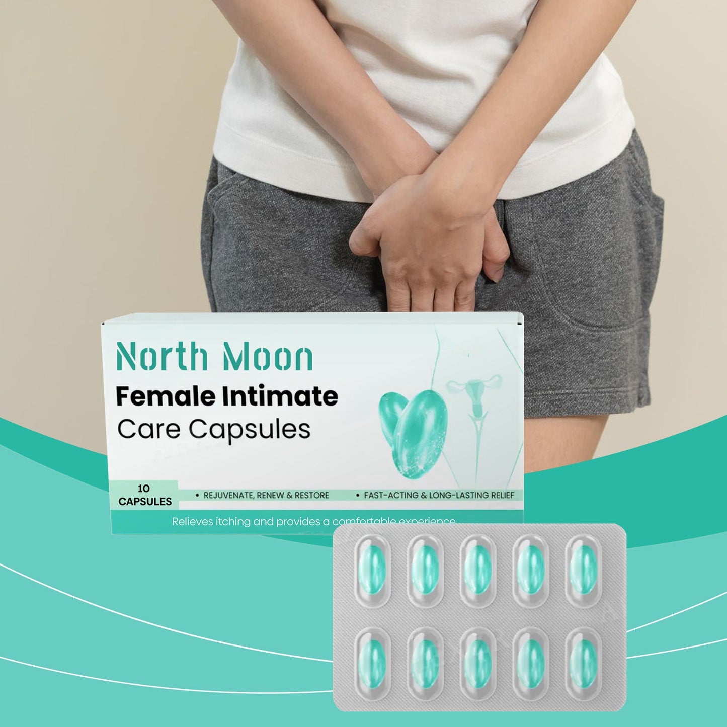 North Moon Women's Body Care Capsules Gentle formula for refreshing odor removal and body balance care