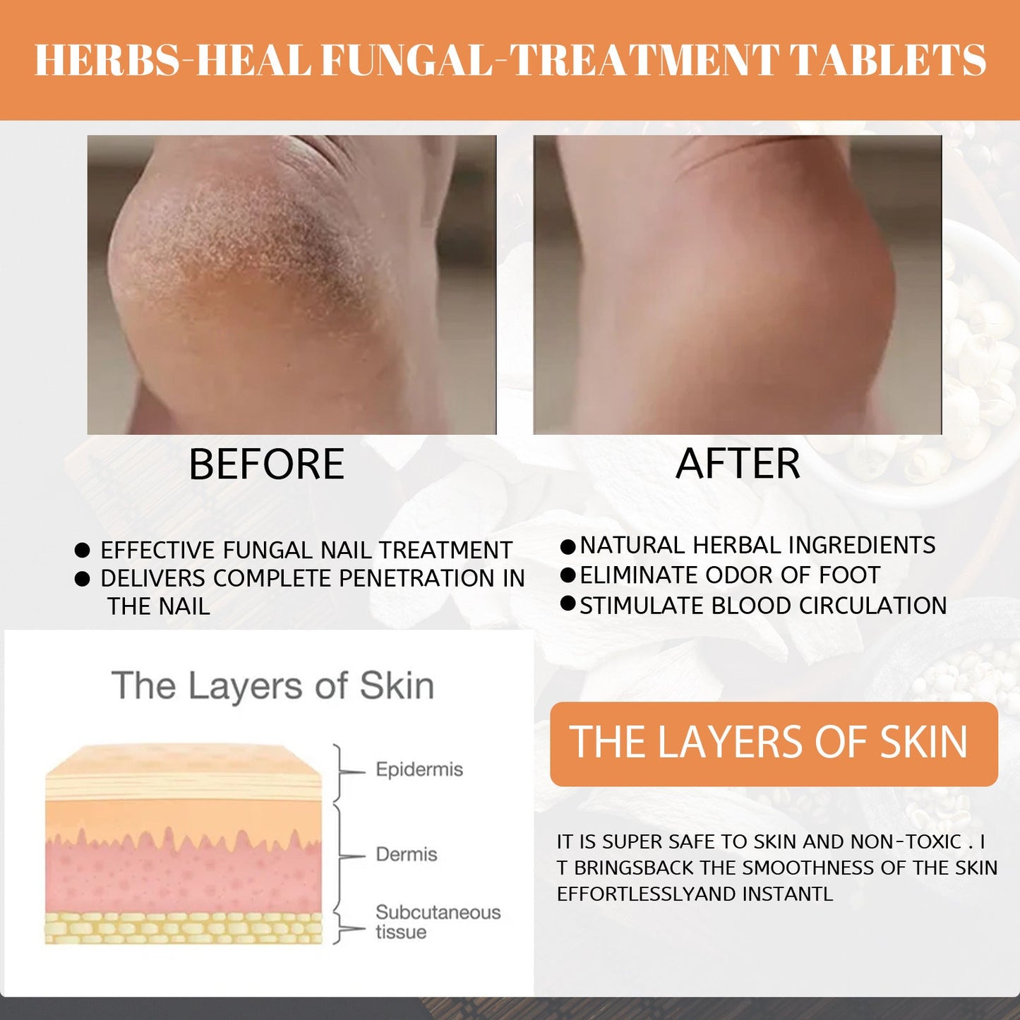 EELHOE Foot soak tablets Peeled ginger foot soak tablets for foot care, to dispel cold and dampness, and repair onychomycosis