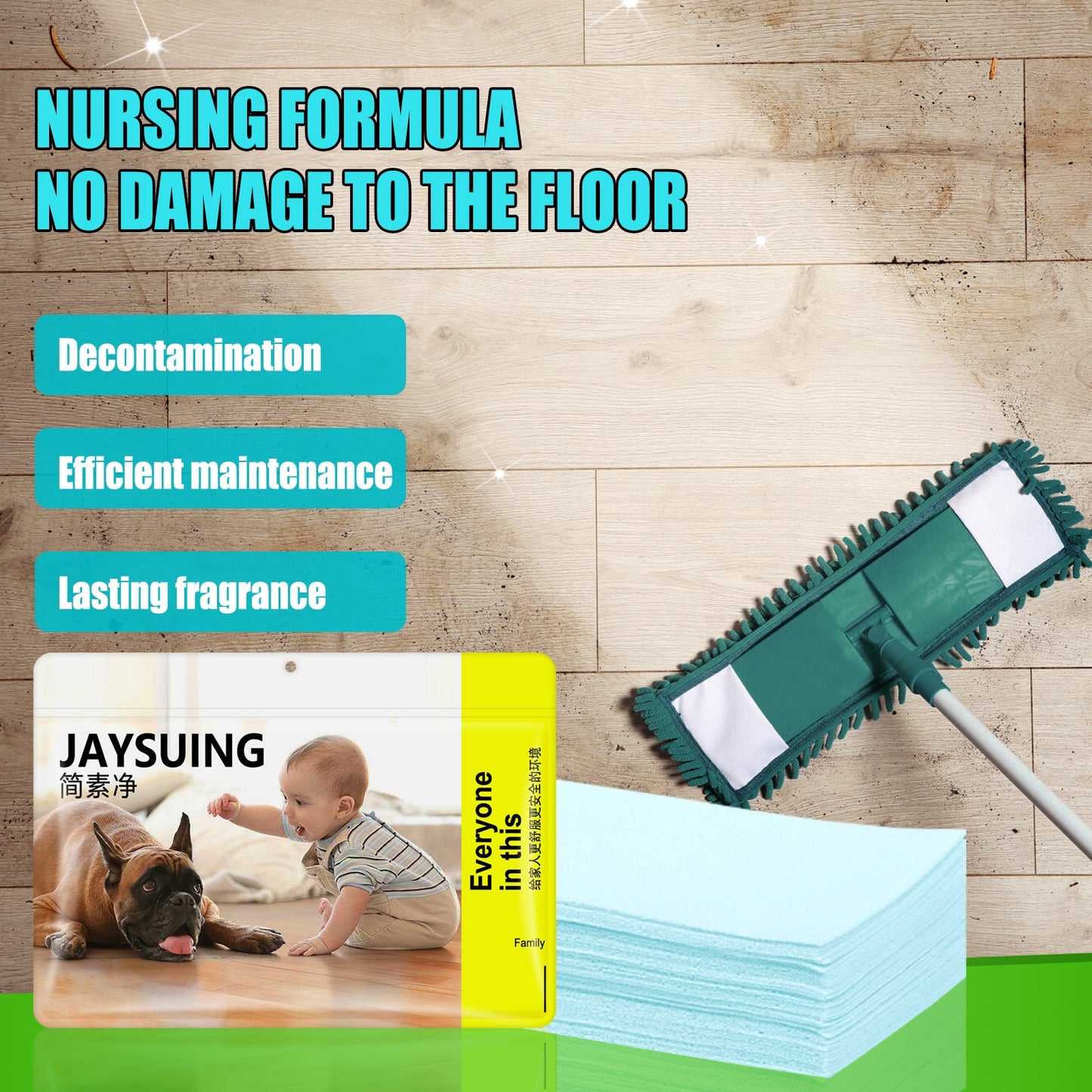 Jaysuing Multi-purpose floor cleaning tablets Instant stain and dirt remover with popular scents from Douyin and Kuaishou
