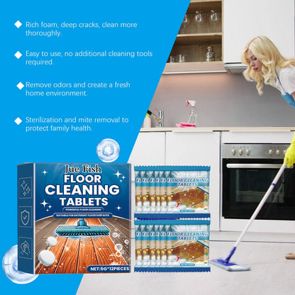 JUE FISH Floor Cleaning Effervescent Tablets Floor tile stain remover, descaler, brightener, polisher, cleaning effervescent tablets