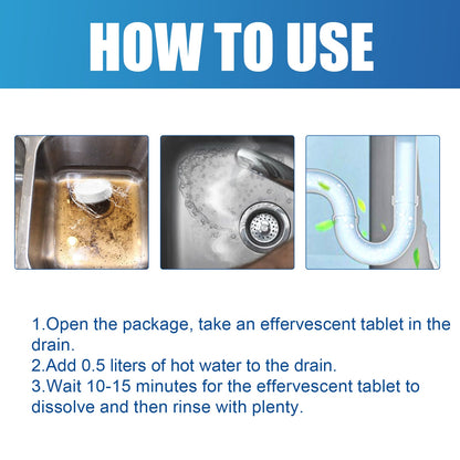Jakehoe Drain Cleaning Tablets Kitchen and toilet drain pipes are clogged; cleaning, unclogging, and eliminating odors