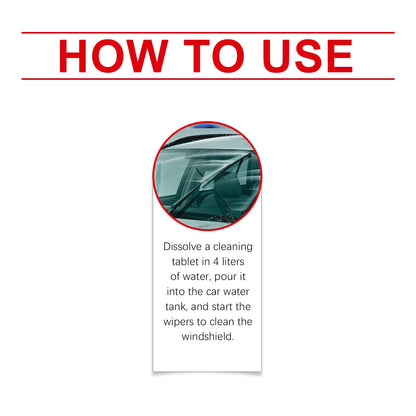 Homonth Car oil film cleaning tablets Car oil film cleaner for window glass, anti-rain and anti-fog cleaning tablets