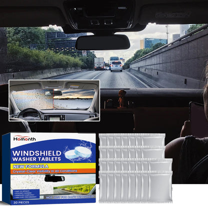 Homonth Windshield cleaning tablets Multifunctional cleaning agent for car glass renovation, decontamination, and anti-fog maintenance