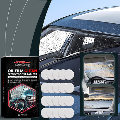 Rayhong Glass oil film cleaning tablets Front windshield oil film remover, stain remover, and brightening cleaning tablet
