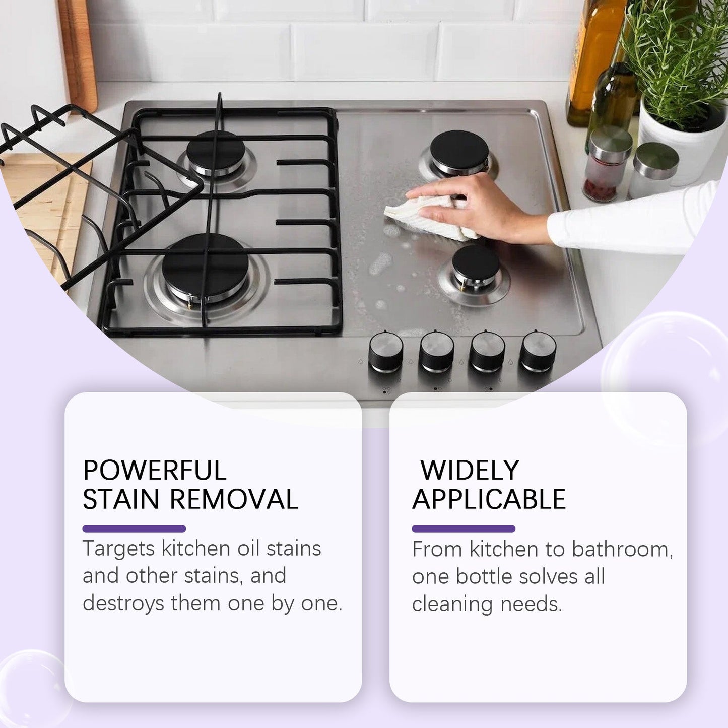 Jue Fish Multi-purpose stain remover and cleaner Easy-to-use multi-purpose cleaner for cleaning grease and stains on kitchen stoves and utensils