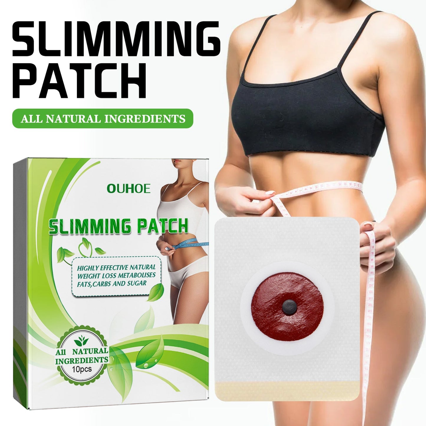 OUHOE Herbal Slimming Navel Patch Body Shaping Thigh Firming Slimming Belt with Magnetic Navel Patch