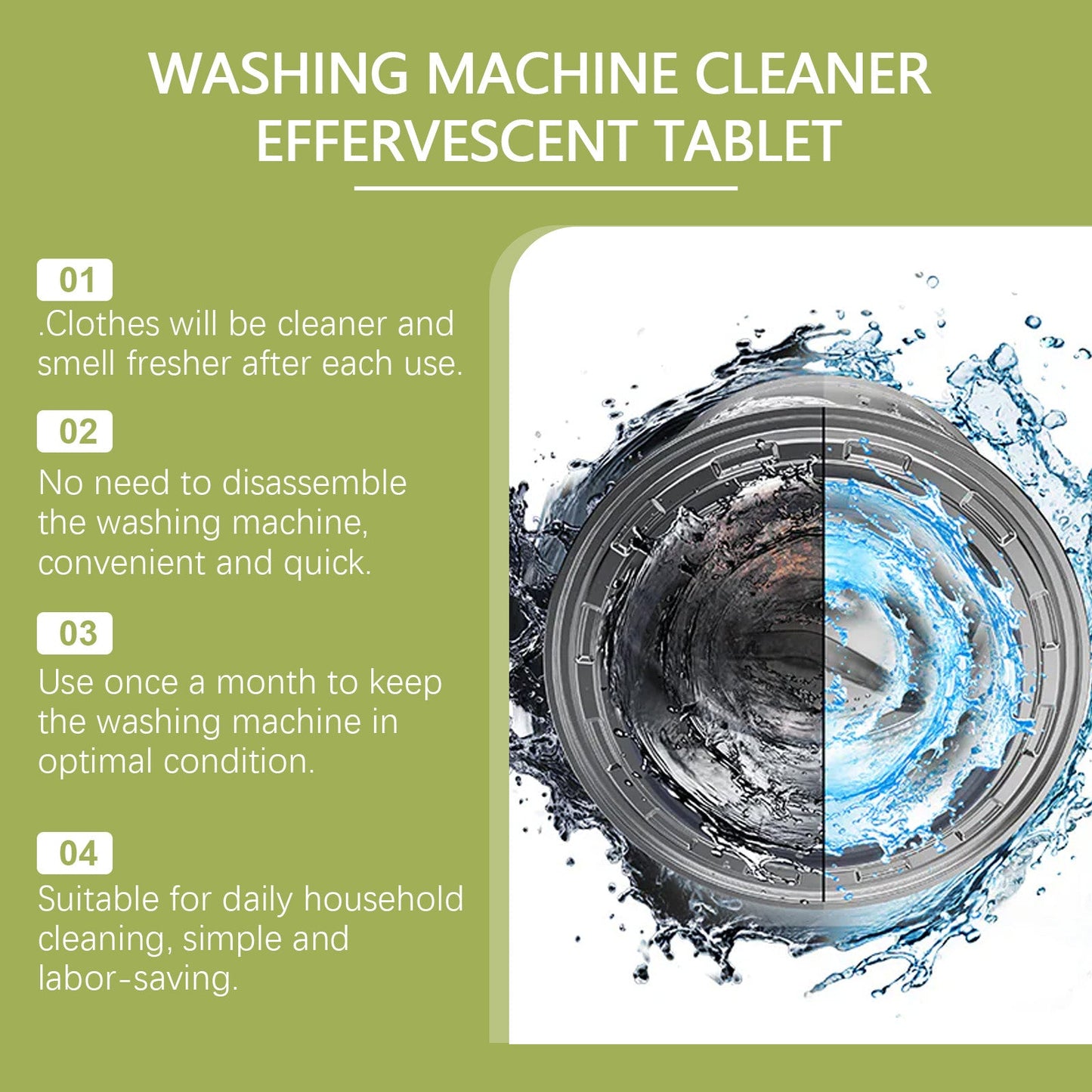 Jakehoe Washing machine cleaning tablets Drum-type washing machine tank cleans dirt, removes odors, and leaves a pleasant fragrance