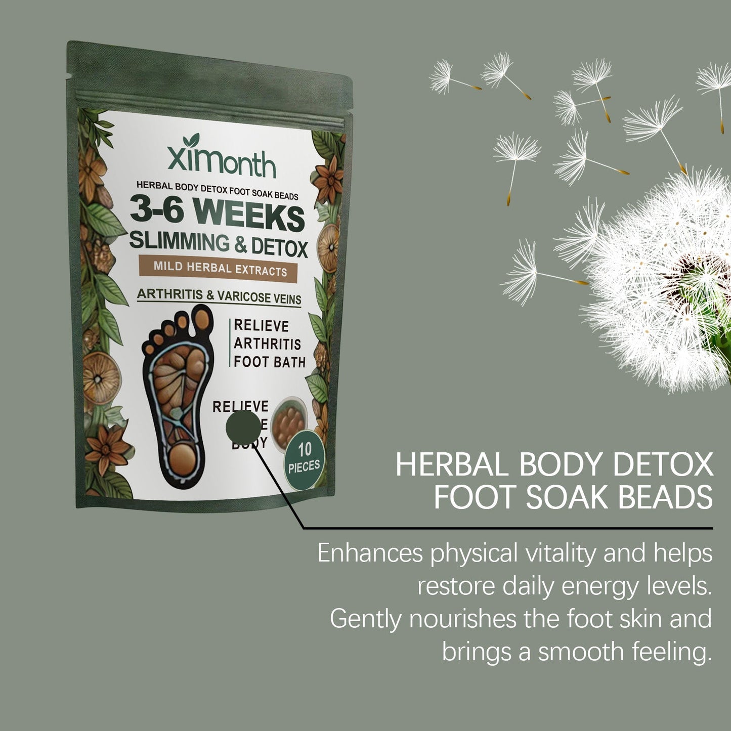 Ximonth Herbal body foot bath beads Gentle moisturizing care for comfortable foot and body care foot soak beads