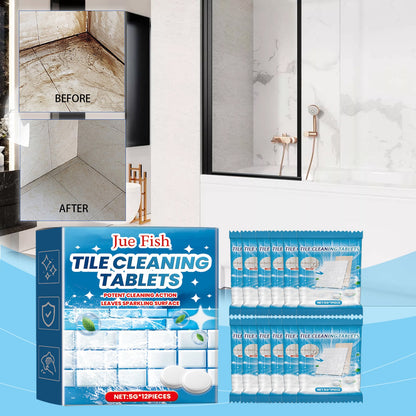 Jue-Fish Tile cleaning effervescent tablets Toilet and sink wall tile stain remover, descaler, and brightening cleaning tablets