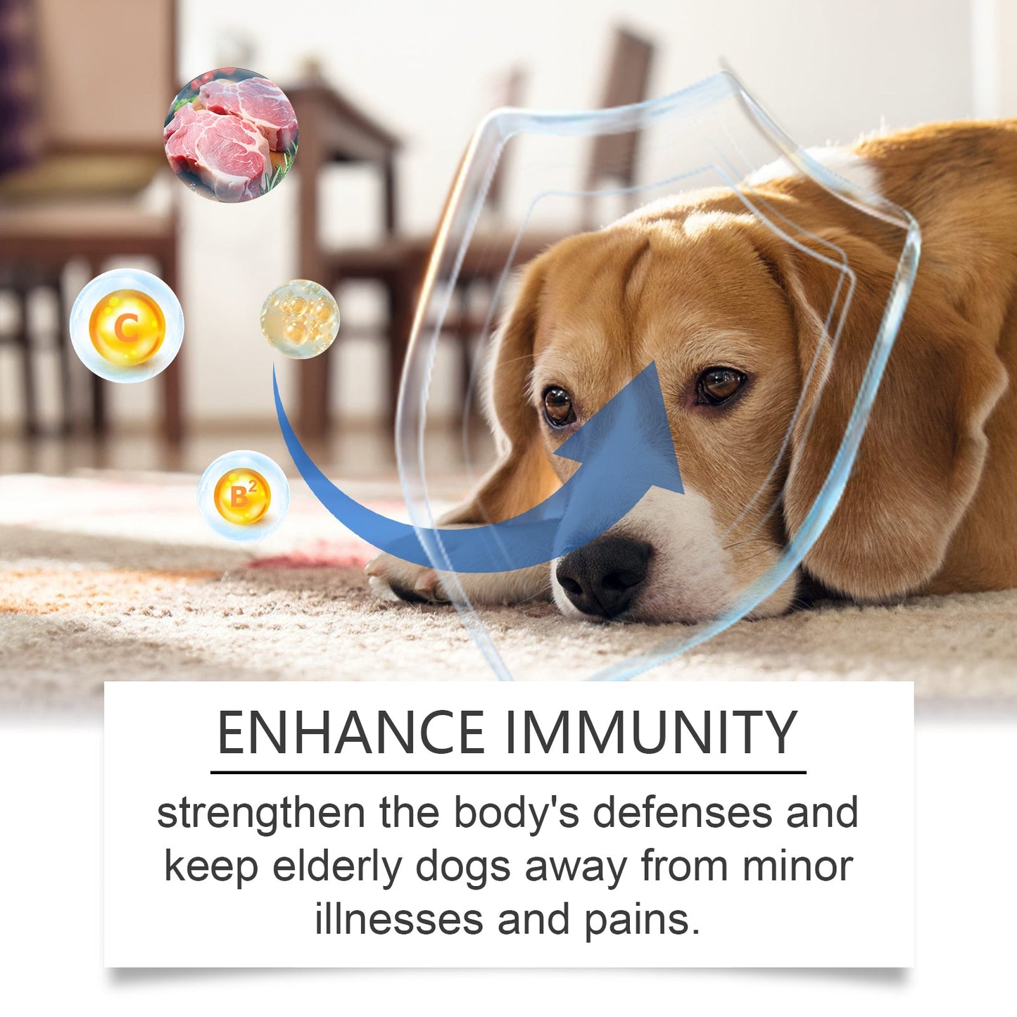 Yegbong Trace element tablets for elderly dogs Nerve-stimulating calcium supplement for overall health and care for elderly dogs