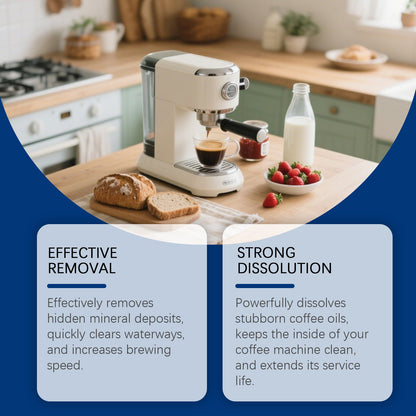 AMZ Coffee machine cleaning tablets Daily gentle cleaning of stains and scale, portable universal coffee machine cleaning and maintenance tablets